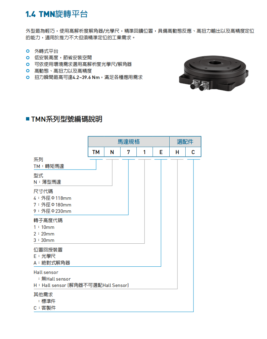 上銀直驅電機DMN42G